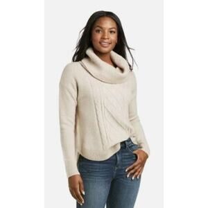 Ariat Women's Montara Wool Blend Cowl Neck Sweater Sz Small Oatmeal